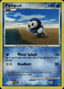 Pokemon TCG Card Piplup (71) Water Normal Majestic Dawn MD 71/100 - Image 1