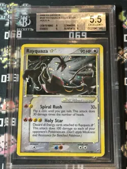 BGS 5.5 2005 Rayquaza Gold Star Holo Rare 107/107 EX Deoxys Pokemon Card - Image 1