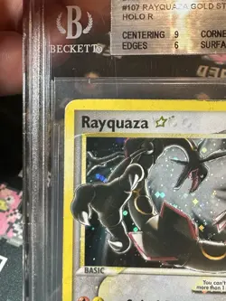BGS 5.5 2005 Rayquaza Gold Star Holo Rare 107/107 EX Deoxys Pokemon Card - Image 3
