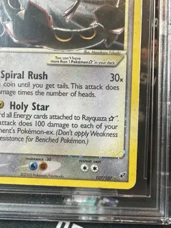 BGS 5.5 2005 Rayquaza Gold Star Holo Rare 107/107 EX Deoxys Pokemon Card - Image 5