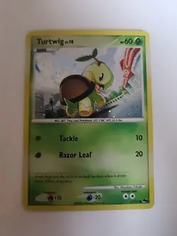 Turtwig 17/17 Cosmos Holo Swirl Pokemon Card Pop Series 6 2007 MP - Image 1