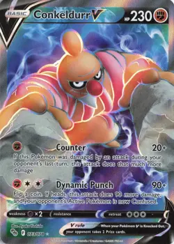 Conkeldurr V (Full Art) Holo Ultra Rare Pokemon GO 073/078 NM - Image 1