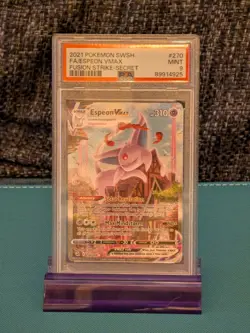 2021 POKEMON SWORD & SHIELD FUSION STRIKE SECRET #270 FULL ART/ESPEON VMAX PSA 9 - Image 2