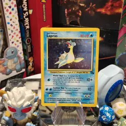 Pokemon Lapras Fossil 10/62 Vintage Holo Rare Unlimited MP - Image 1