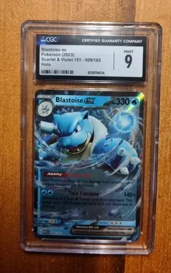 2023 Pokemon Scarlet & Violet 151 Blastoise EX 009/165 Holo CGC 9 Mint - Image 1