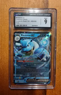 2023 Pokemon Scarlet & Violet 151 Blastoise EX 009/165 Holo CGC 9 Mint - Image 2
