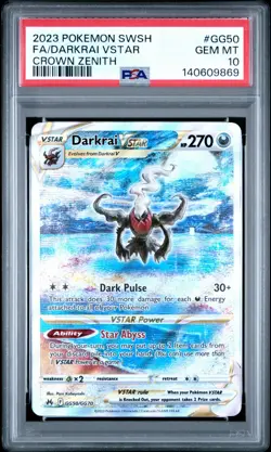2023 Pokemon Crown Zenith Darkrai VSTAR GG50 Galarian Gallery PSA 10 GEM MINT - Image 1