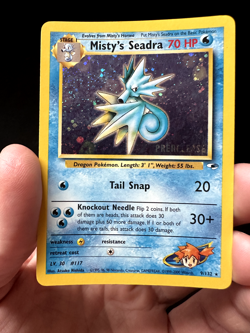 Prerelease Misty's Seadra 9/132 Gym Heroes Holo Rare Vintage Pokemon Card - Image 1