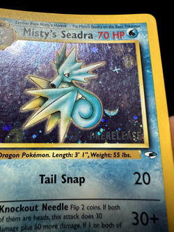 Prerelease Misty's Seadra 9/132 Gym Heroes Holo Rare Vintage Pokemon Card - Image 2