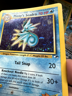 Prerelease Misty's Seadra 9/132 Gym Heroes Holo Rare Vintage Pokemon Card - Image 3