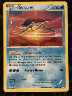 Suicune 30/122 Cosmos Holo Rare Pokemon XY Breakpoint 2016 Mini Swirl - Image 1