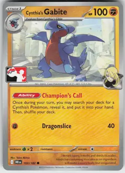 Cynthia's Gabite 103/182 Common Prize Pack Series Cards Pokemon Near Mint - Image 1