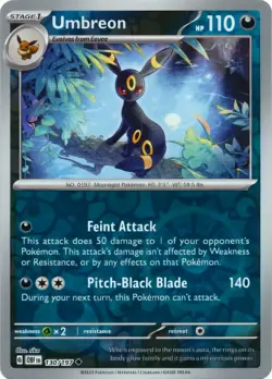 Umbreon Pokemon S/V Obsidian Flames 130/197 Reverse Holo Uncommon TCG NM - Image 1