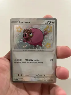 Lechonk Holofoil Shiny Rare SV: Paldean Fates 207/091 NM Pokemon Tcg S&V - Image 1