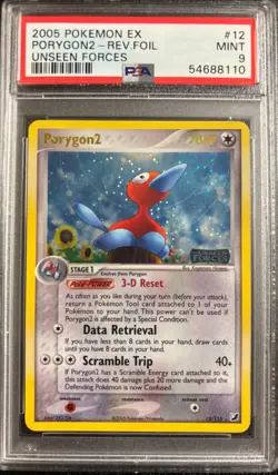 PSA 9 Porygon2 Reverse Holo 12115 Unseen Forces 2005 Pokemon Card - Image 1