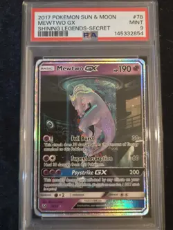 Pokemon TCG Mewtwo GX PSA 9 Shining Legends 78/73 Holo Secret Rare - Image 1