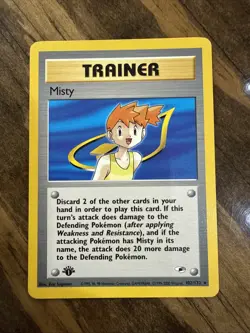 Pokemon Tcg Misty Trainer 1st Edition 102/132 Gym Heroes LP - Image 1