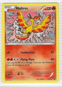 Moltres 9/124 Rare Fates Collide Pokemon Near Mint - Image 1