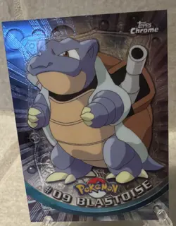 MINT 2000 Topps Chrome Holo Pokemon TV Series 1 Blastoise #9 Foil starter Water - Image 1