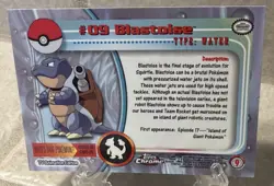 MINT 2000 Topps Chrome Holo Pokemon TV Series 1 Blastoise #9 Foil starter Water - Image 2