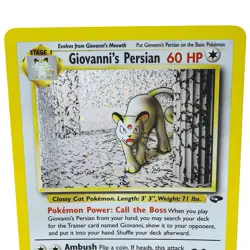 Pokemon Giovanni's Persian 8/132 Gym Challenge Unlimited Holo MP - Image 2