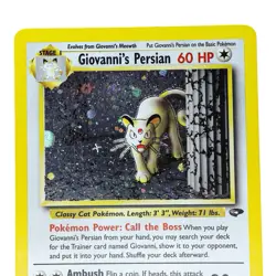 Pokemon Giovanni's Persian 8/132 Gym Challenge Unlimited Holo MP - Image 3