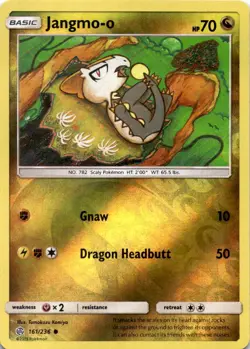JANGMO-O 161/236 C COSMIC ECLIPSE POKEMON REVERSE HOLO MP - Image 1