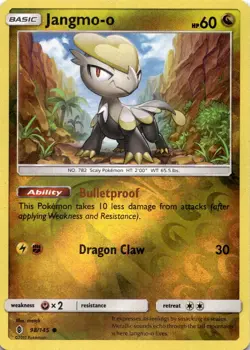 JANGMO-O 98/145 C GUARDIANS RISING POKEMON REVERSE HOLO MP - Image 1