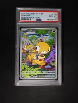 2025 POKEMON WHT EN-WHITE FLARE ILLUSTRATION RARE #138 SCRAGGY PSA 10 - Image 1