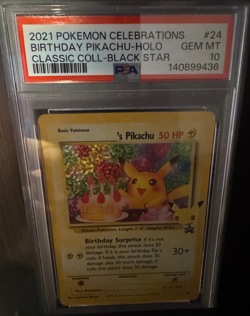 Birthday Pikachu #24 - 2021 Pokemon Celebrations - Holo PSA 10 - GEM MINT - Image 1