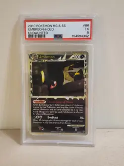 2010 Pokemon HG & SS UMBREON - HOLO UNDAUNTED #86 EX (PSA 5) - Image 1