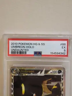 2010 Pokemon HG & SS UMBREON - HOLO UNDAUNTED #86 EX (PSA 5) - Image 3