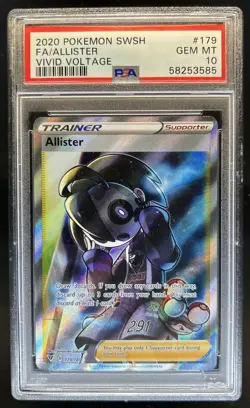 2020 Pokemon SWSH Vivid Voltage Allister #179/185 PSA 10 GEM MINT - Image 1