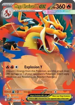 Mega Charizard Y ex 022/217 Double Rare Ascended Heroes Pokemon - Image 3