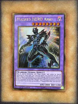 Yugioh Masked HERO Anki PGL2-EN011 Gold Secret Rare 1st Ed NM - Image 1