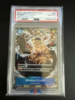 PSA 10 Monkey D Luffy OP11-058 Carrying On His Will Treasure Rare One Piece CCG - Image 1