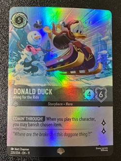 Disney Lorcana Winterspell Donald Duck - Along for the Ride (Epic) 220/204 Holo - Image 1