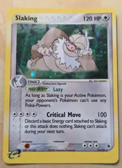 Slaking - 12/109 - Pokemon Ex Ruby & Sapphire Holo Card Card Game TCG SWIRL 🌀✨ - Image 1