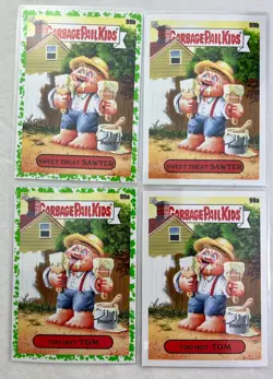 4 Card Lot Garbage Pail Kids Booger Green Sweet Treat Sawyer 99b Too Hot Tom 99a - Image 1