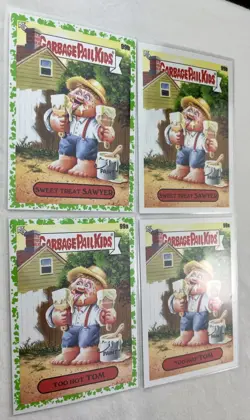 4 Card Lot Garbage Pail Kids Booger Green Sweet Treat Sawyer 99b Too Hot Tom 99a - Image 2