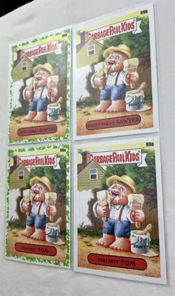 4 Card Lot Garbage Pail Kids Booger Green Sweet Treat Sawyer 99b Too Hot Tom 99a - Image 4