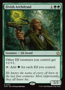 Elvish Archdruid x1 1x FOIL Foundations NM MTG - Image 1