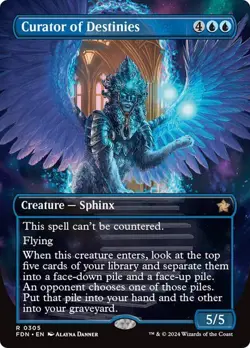 NM Borderless Curator of Destinies, MTG, Foundations, Magic the Gathering, 305 - Image 1