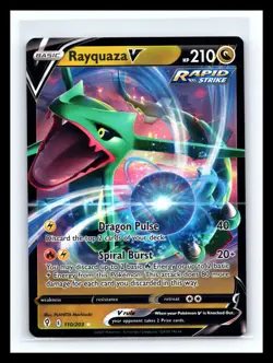 🔥 Rayquaza V 110/203 Holo V Rare Evolving Skies Pokemon Holo - 2021 - Image 1