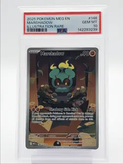 MARSHADOW 2025 POKEMON MEGA EVOLUTION ILLUSTRATION RARE 146/132 PSA 10 Q1271 - Image 1