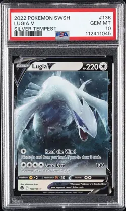 2022 POKEMON SWORD & SHIELD SILVER TEMPEST #138 LUGIA V PSA 10 - Image 1