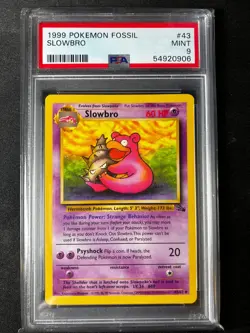 Slowbro Pokemon 1999 Fossil 43/62 - PSA 9 - Image 1