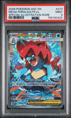 2026 POKEMON ASC EN-ASCENDED HEROES #274 MEGA FERALIGATR EX PSA 9 - Image 1