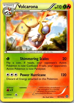 POKEMON VOLCARONA 15/114 RARE STEAM SIEGE NM/M - Image 1