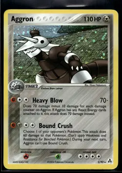 2006 Pokemon EX Legend Maker 2 Aggron Holo LP - Image 1